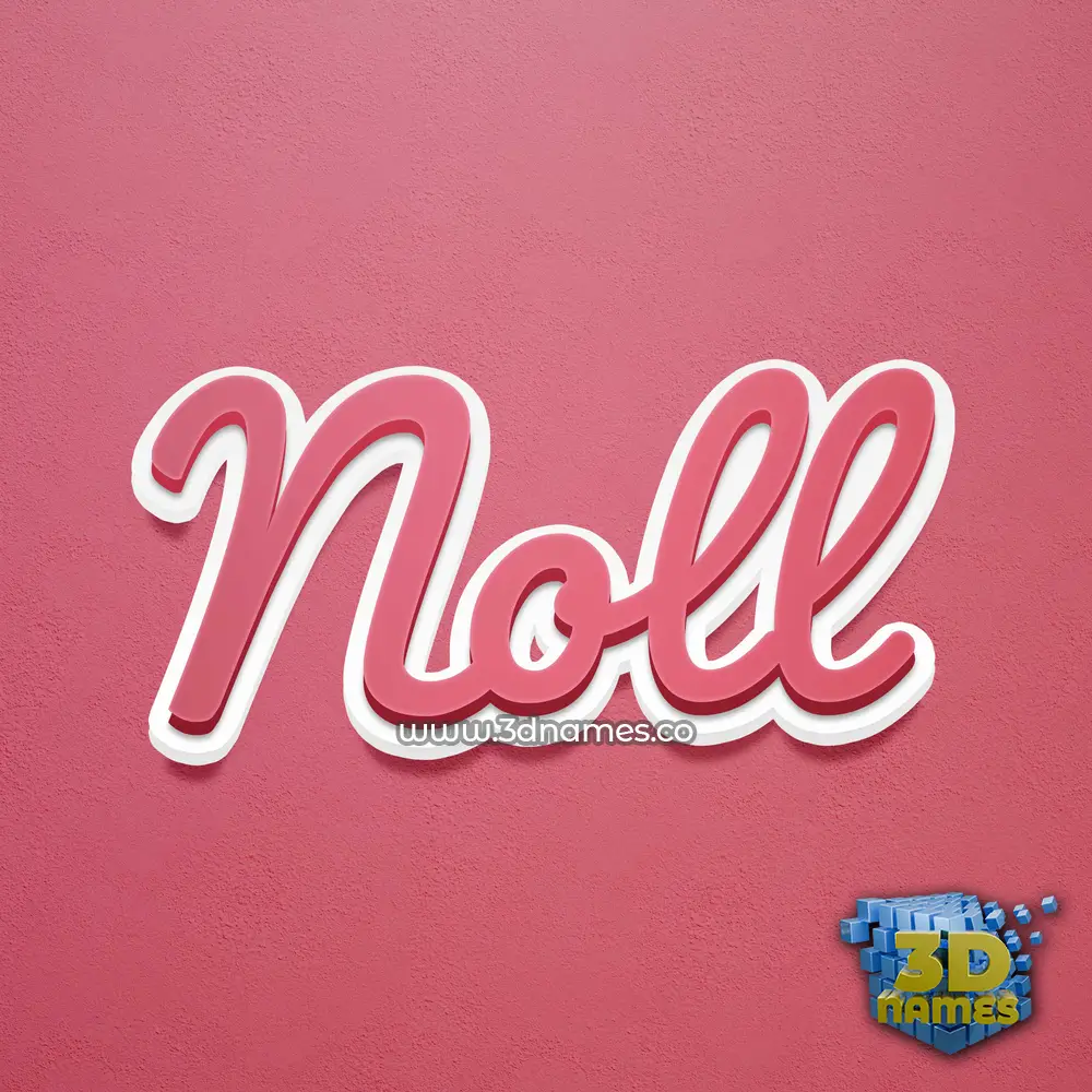 noll in Red Scribble style - 3D name wallpaper