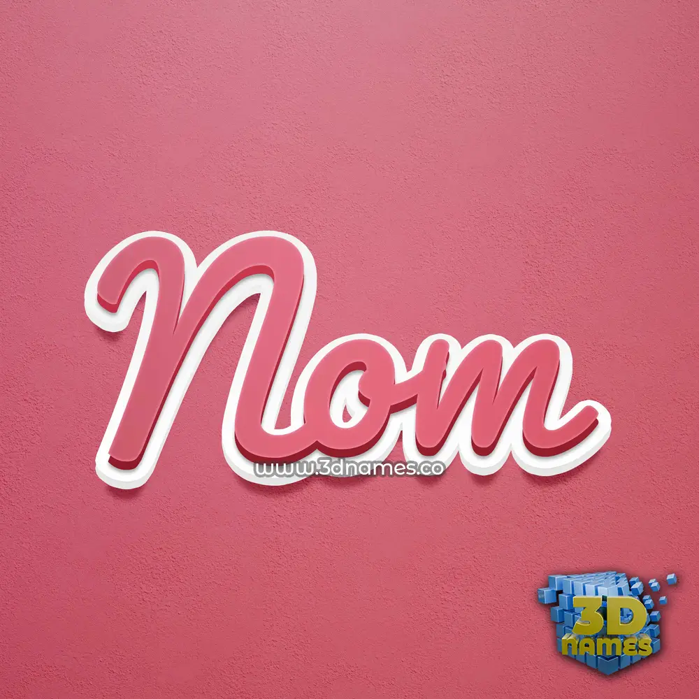 nom in Red Scribble style - 3D name wallpaper
