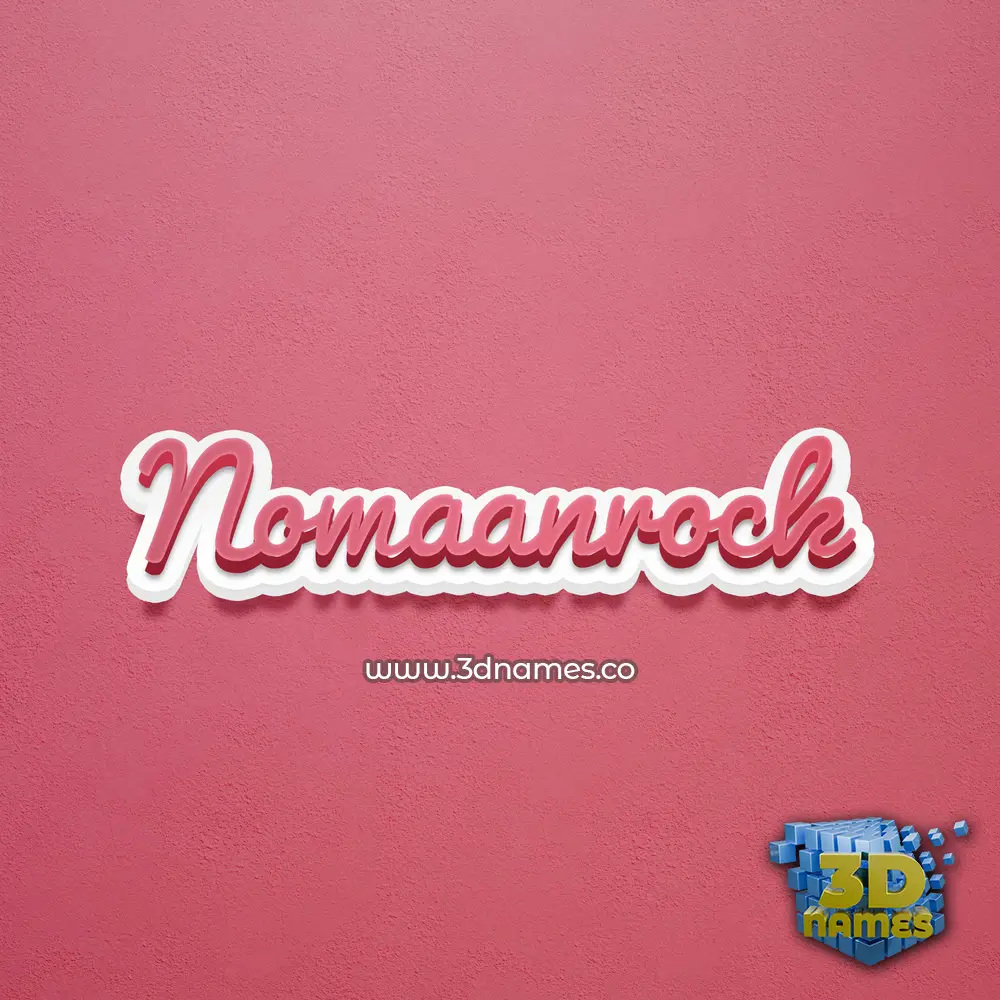 nomaanrock in Red Scribble style - 3D name wallpaper