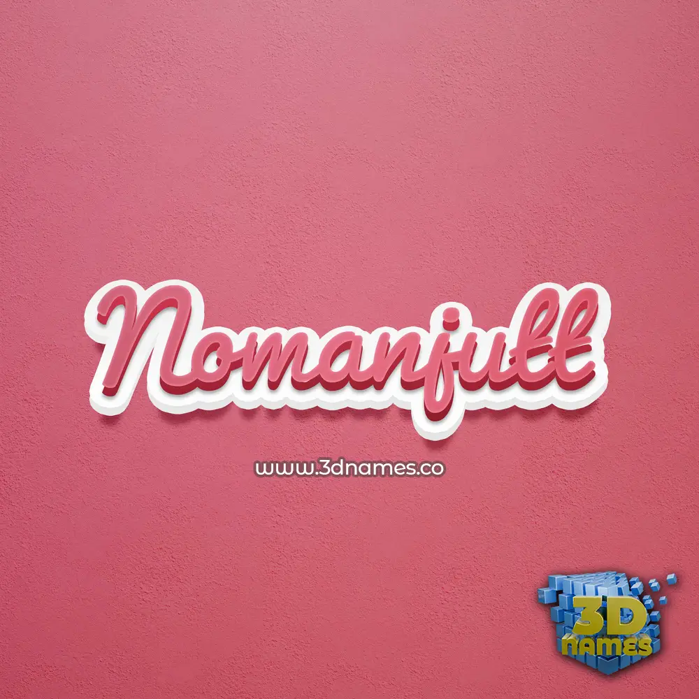 nomanjutt in Red Scribble style - 3D name wallpaper