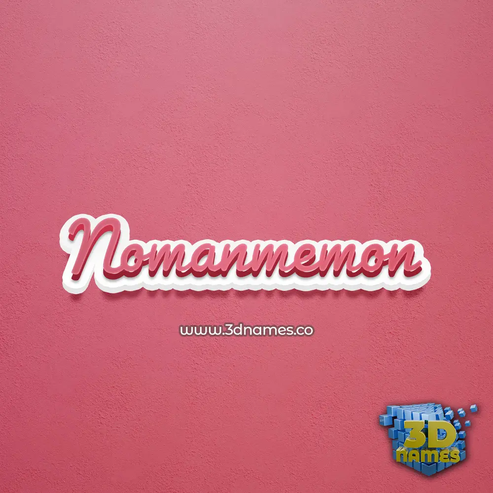 nomanmemon in Red Scribble style - 3D name wallpaper
