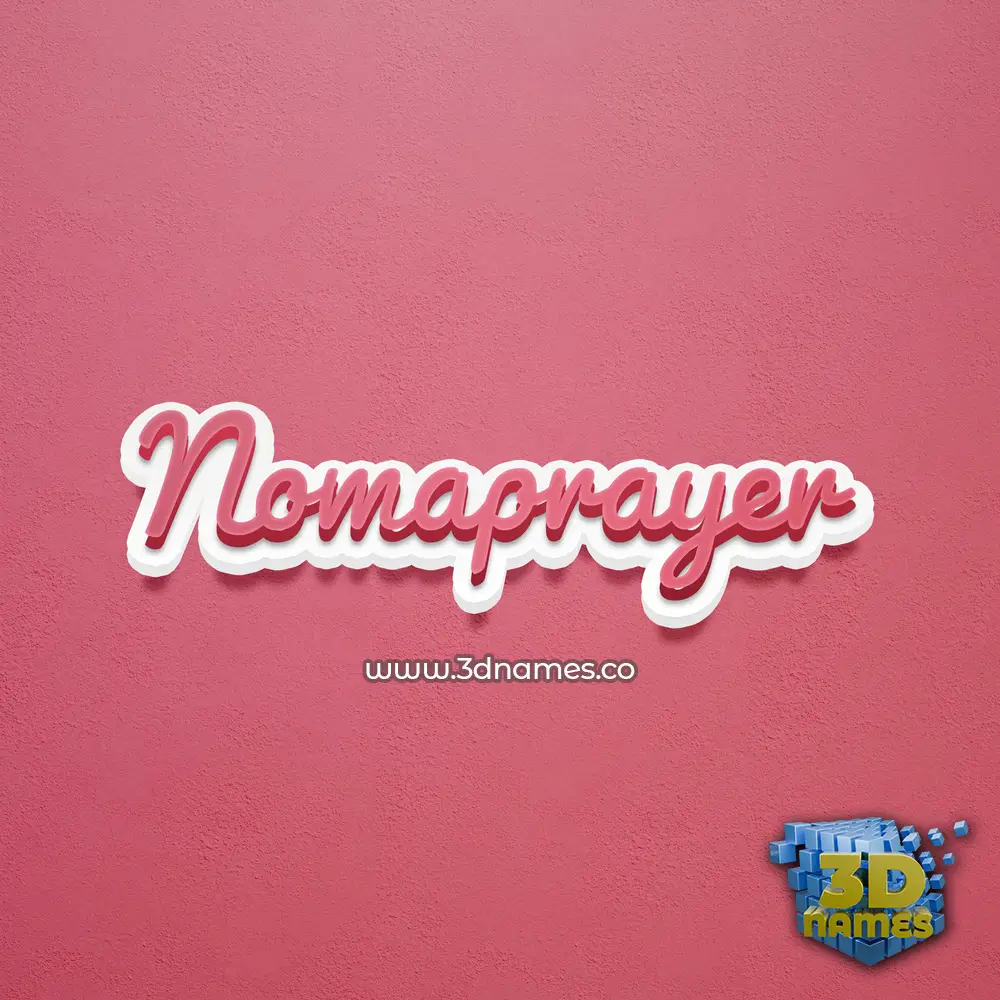 nomaprayer in Red Scribble style - 3D name wallpaper
