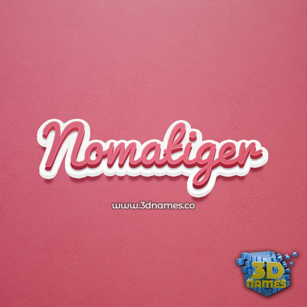 nomatiger in Red Scribble style - 3D name wallpaper