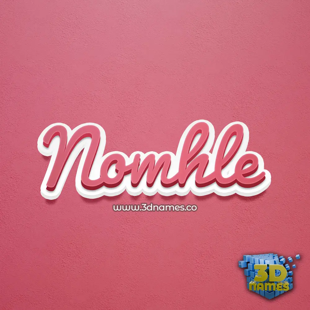 nomhle in Red Scribble style - 3D name wallpaper