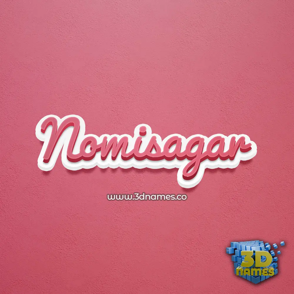 nomisagar in Red Scribble style - 3D name wallpaper