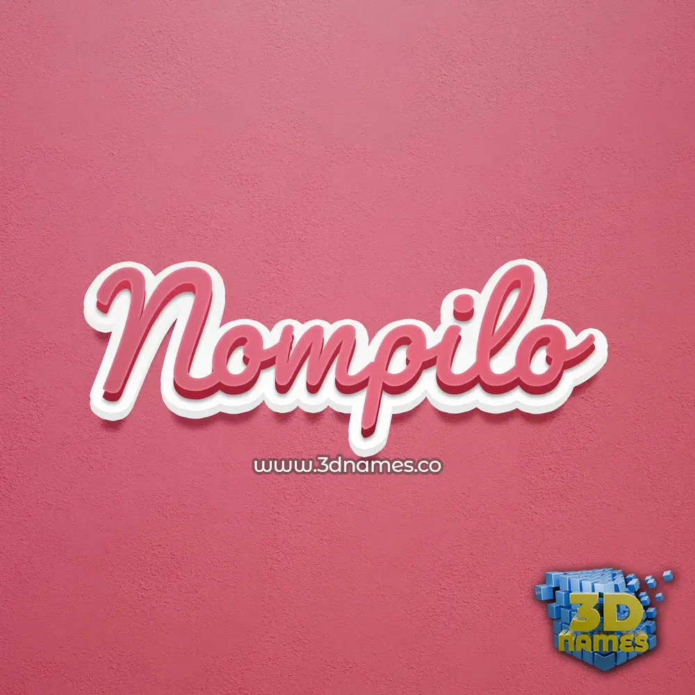 nompilo in Red Scribble style - 3D name wallpaper