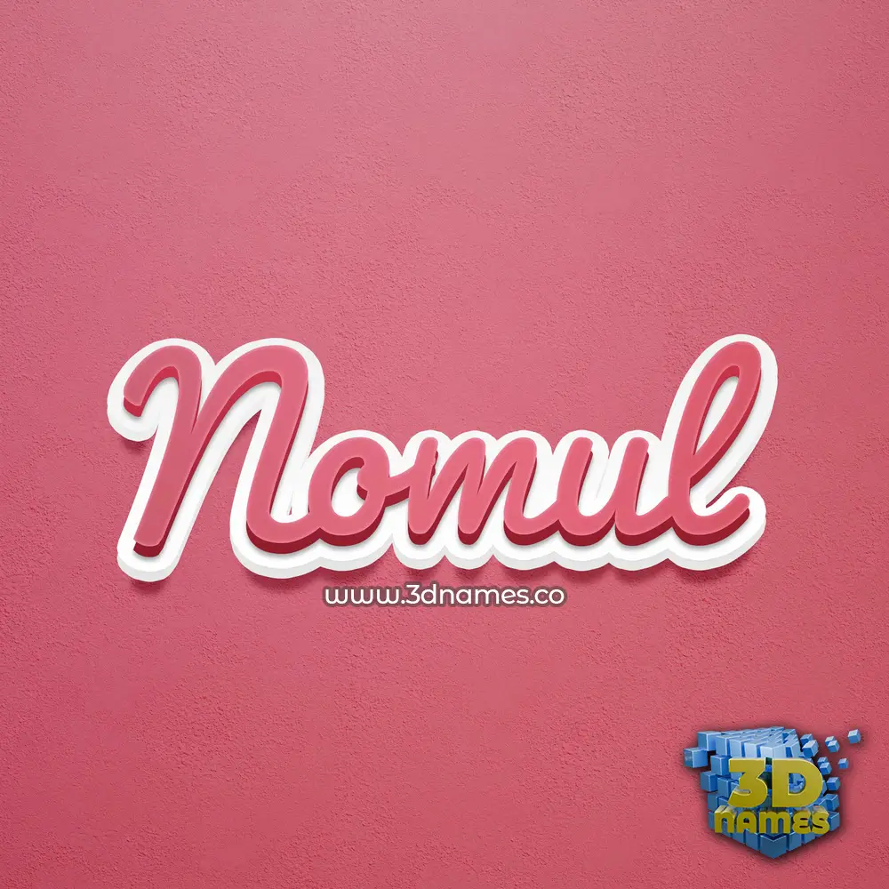 nomul in Red Scribble style - 3D name wallpaper