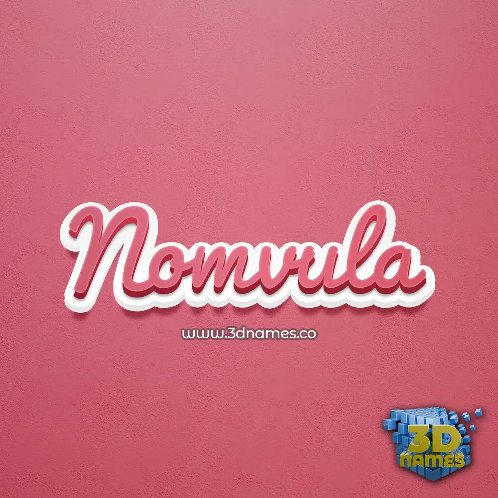 nomvula in Red Scribble style - 3D name wallpaper