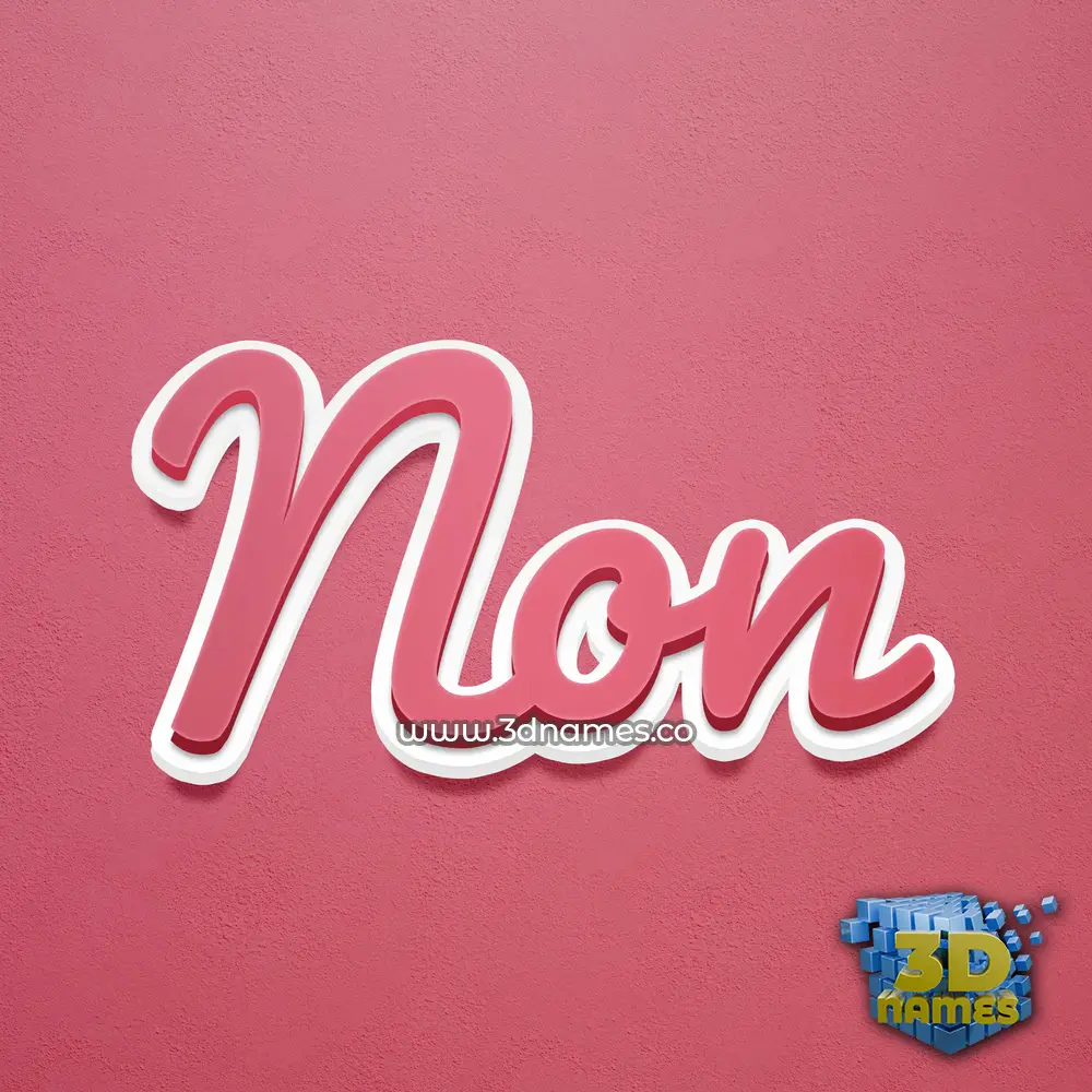 non in Red Scribble style - 3D name wallpaper