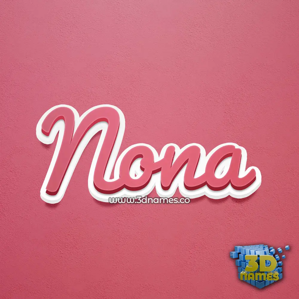 nona in Red Scribble style - 3D name wallpaper
