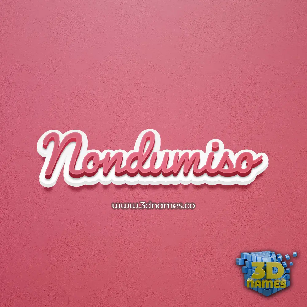 nondumiso in Red Scribble style - 3D name wallpaper