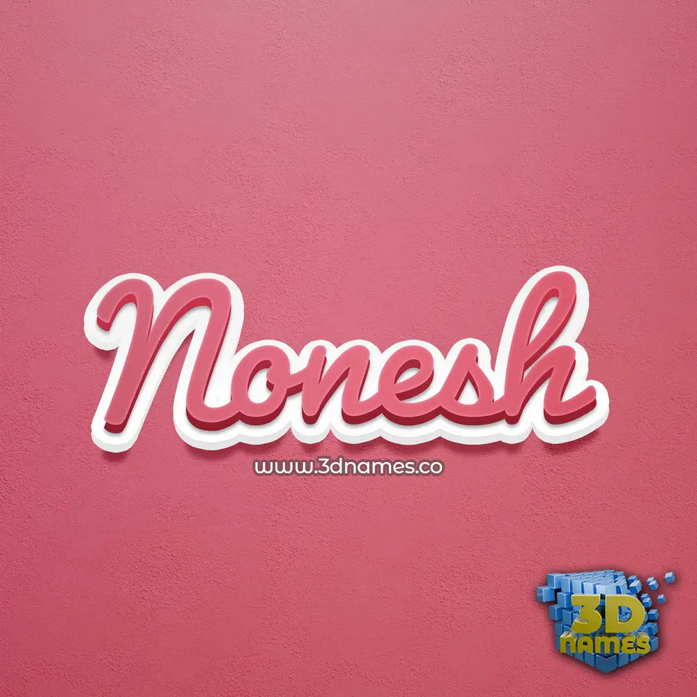 nonesh in Red Scribble style - 3D name wallpaper