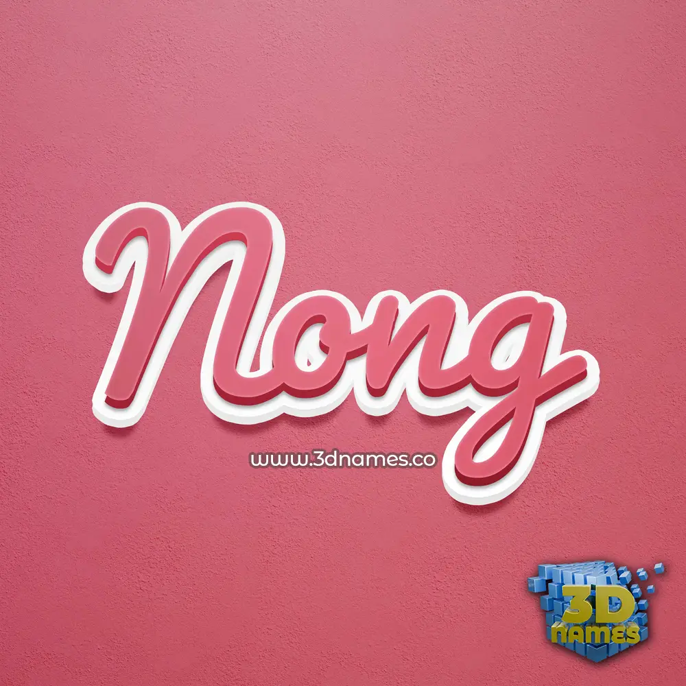 nong in Red Scribble style - 3D name wallpaper