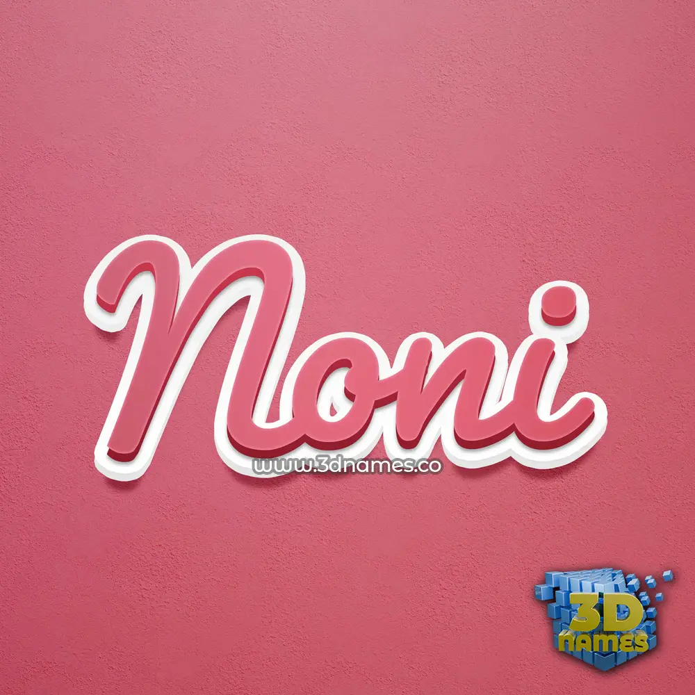 noni in Red Scribble style - 3D name wallpaper