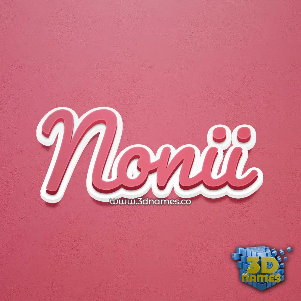 nonii in Red Scribble style - 3D name wallpaper