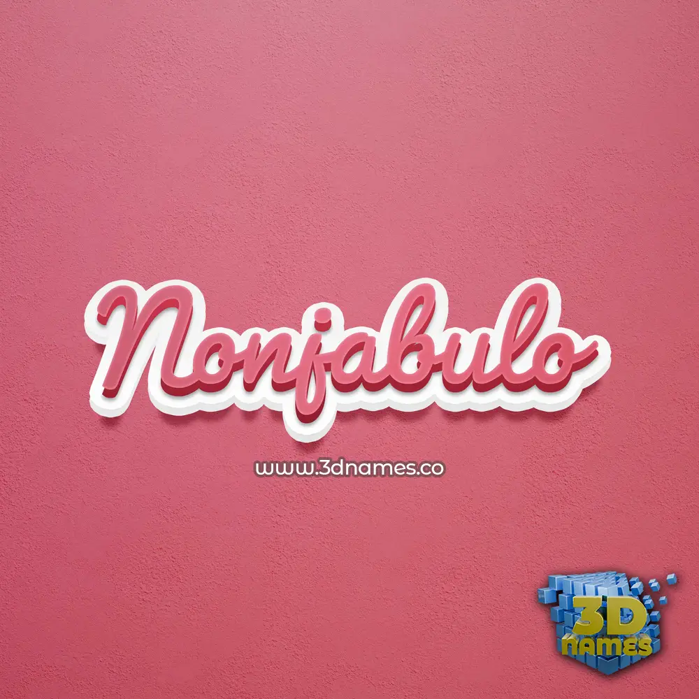 nonjabulo in Red Scribble style - 3D name wallpaper