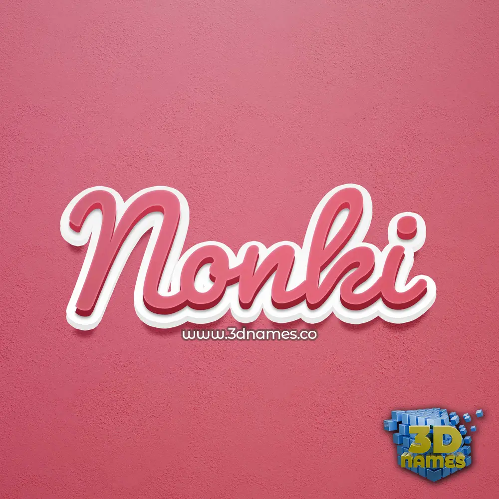 nonki in Red Scribble style - 3D name wallpaper