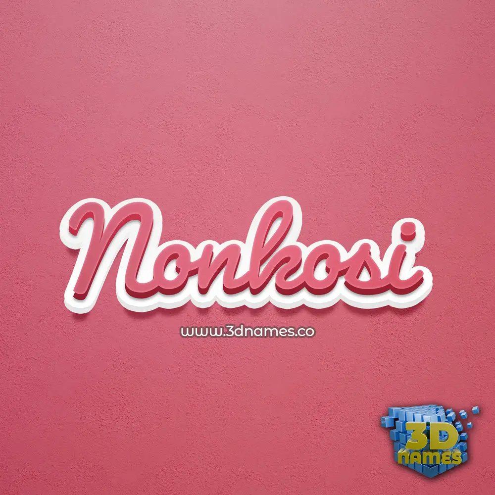 nonkosi in Red Scribble style - 3D name wallpaper