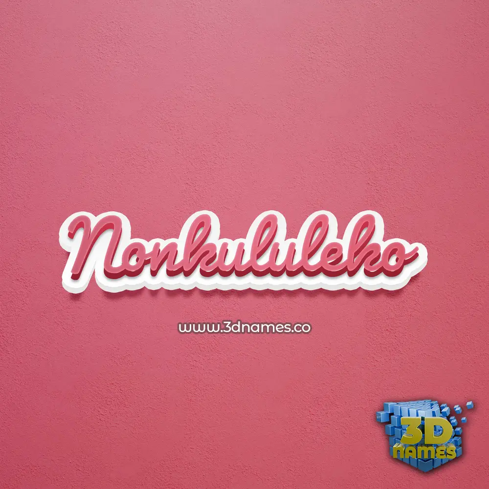nonkululeko in Red Scribble style - 3D name wallpaper