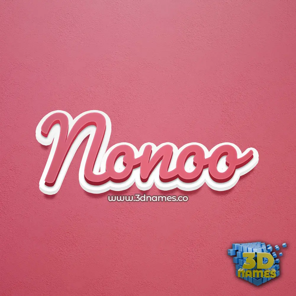 nonoo in Red Scribble style - 3D name wallpaper