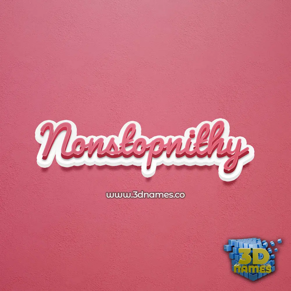 nonstopnithy in Red Scribble style - 3D name wallpaper