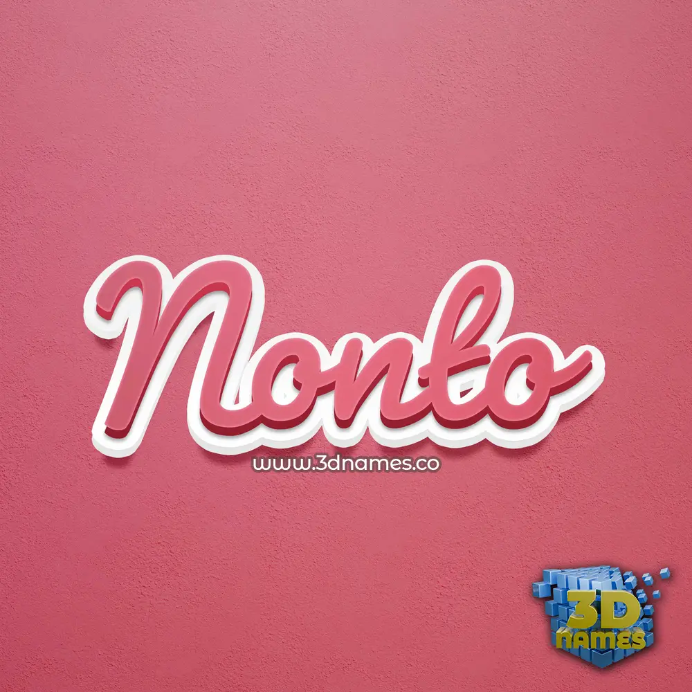 nonto in Red Scribble style - 3D name wallpaper