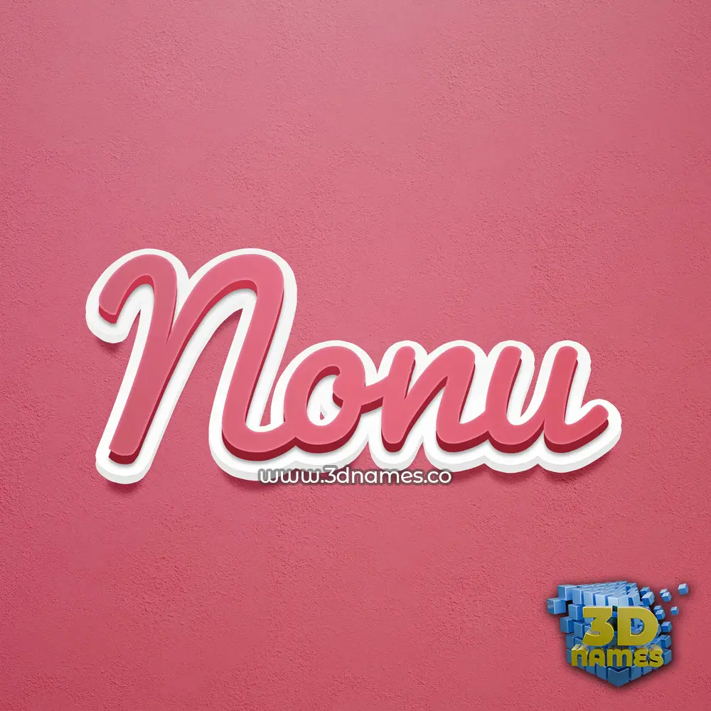 nonu in Red Scribble style - 3D name wallpaper