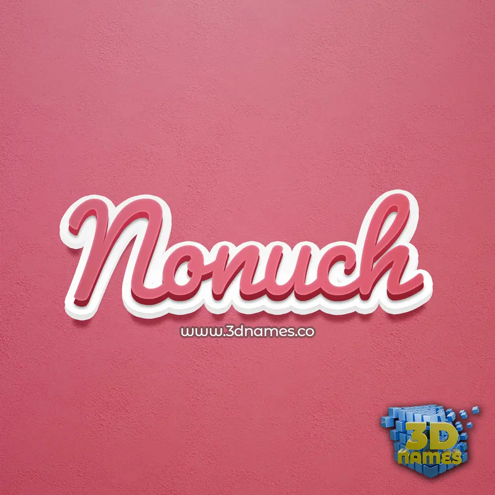 nonuch in Red Scribble style - 3D name wallpaper
