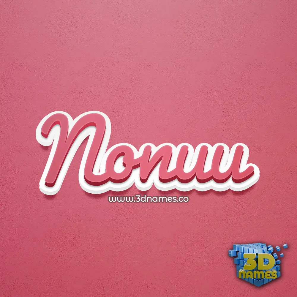 nonuu in Red Scribble style - 3D name wallpaper