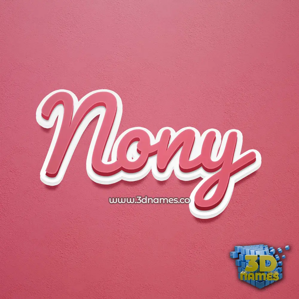nony in Red Scribble style - 3D name wallpaper