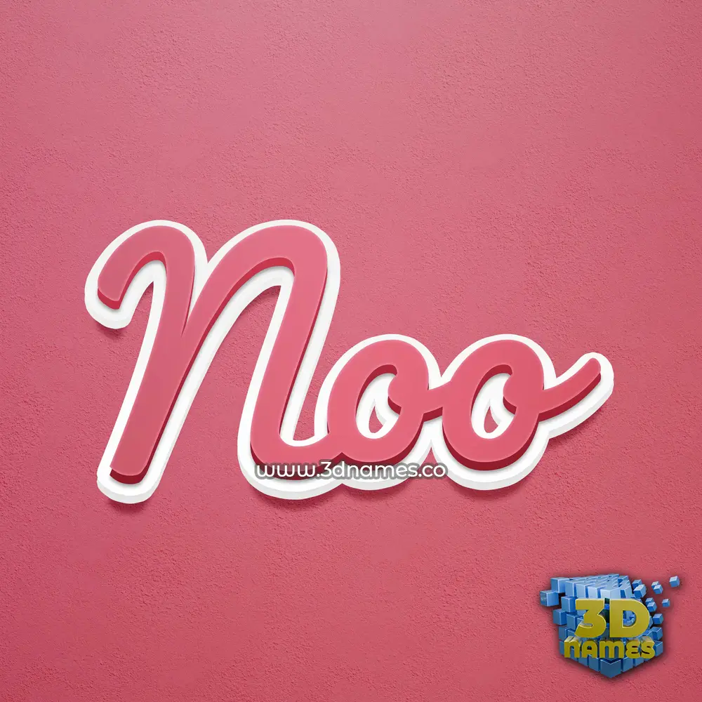 noo in Red Scribble style - 3D name wallpaper