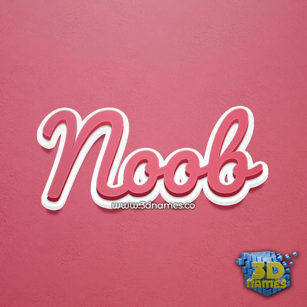 noob in Red Scribble style - 3D name wallpaper