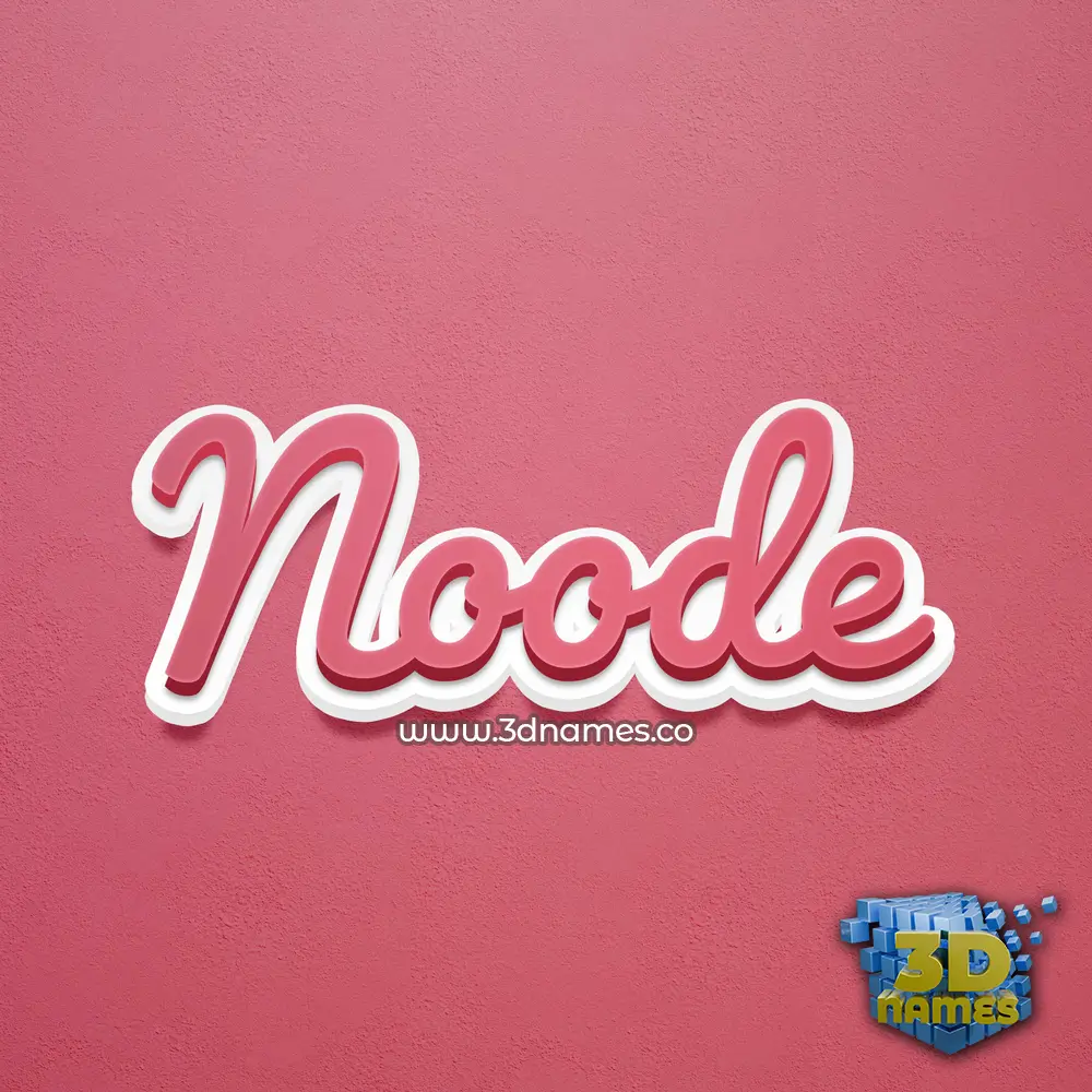noode in Red Scribble style - 3D name wallpaper