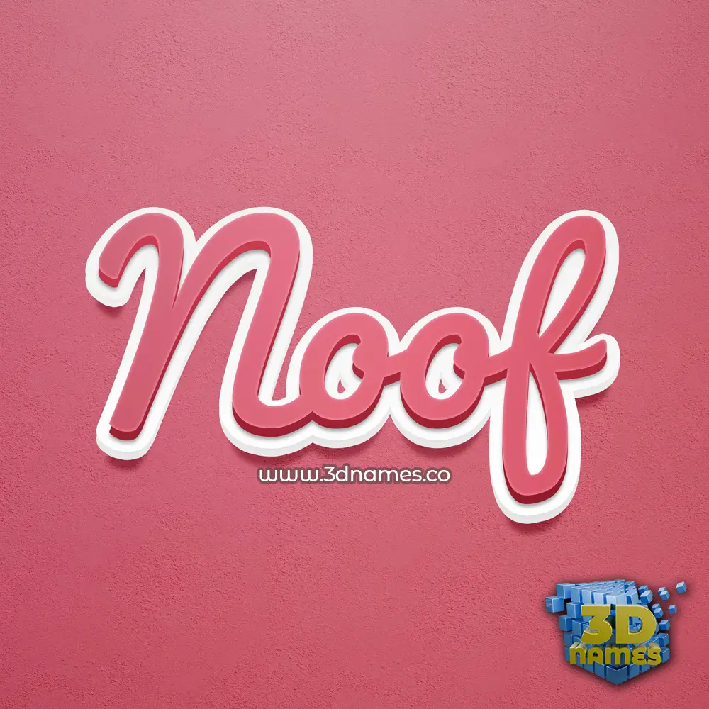 noof in Red Scribble style - 3D name wallpaper