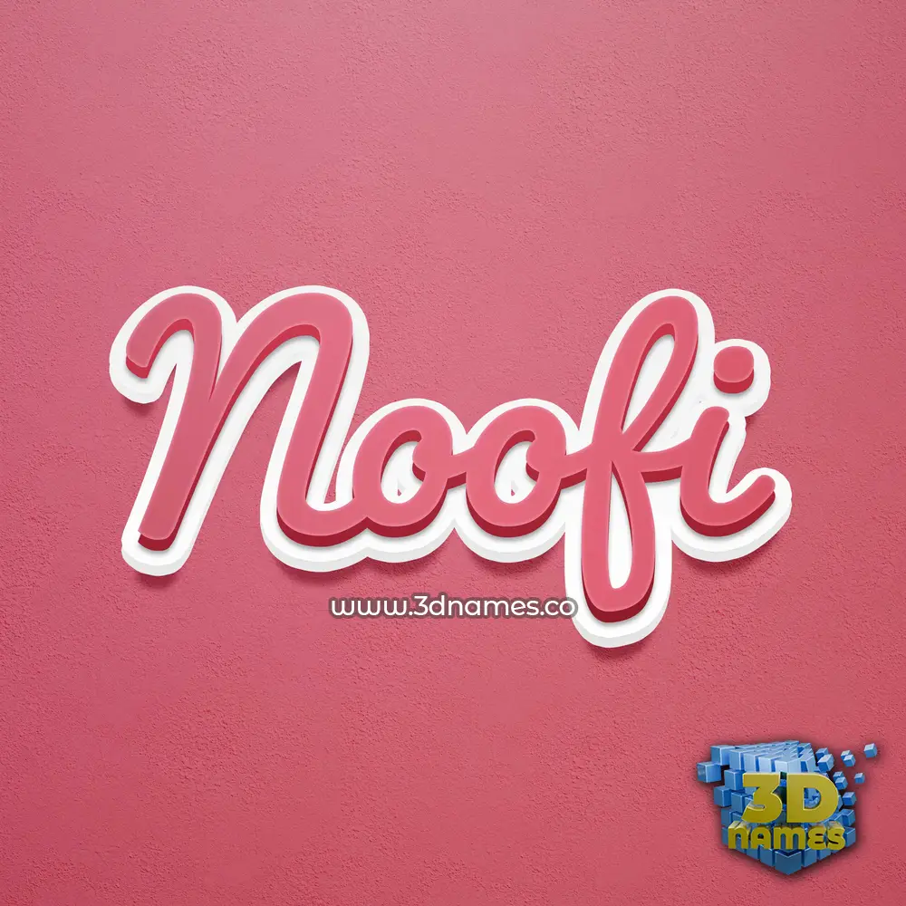 noofi in Red Scribble style - 3D name wallpaper
