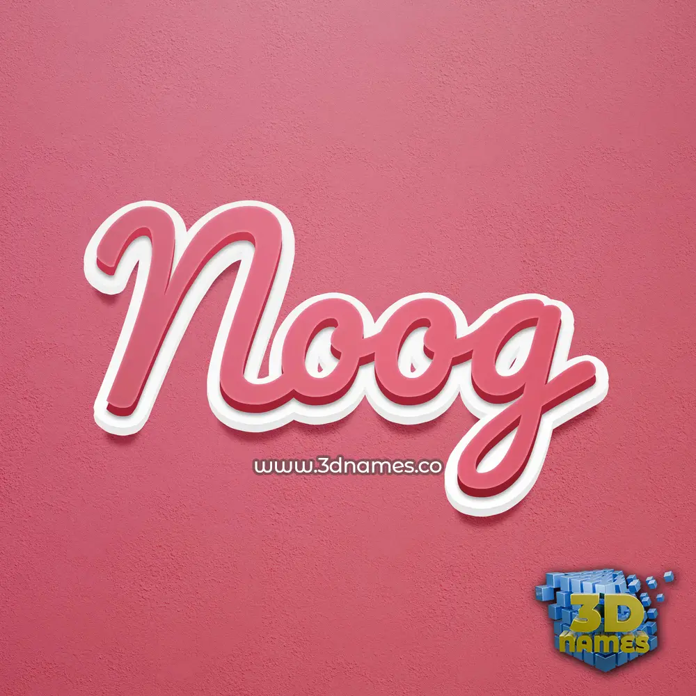 noog in Red Scribble style - 3D name wallpaper