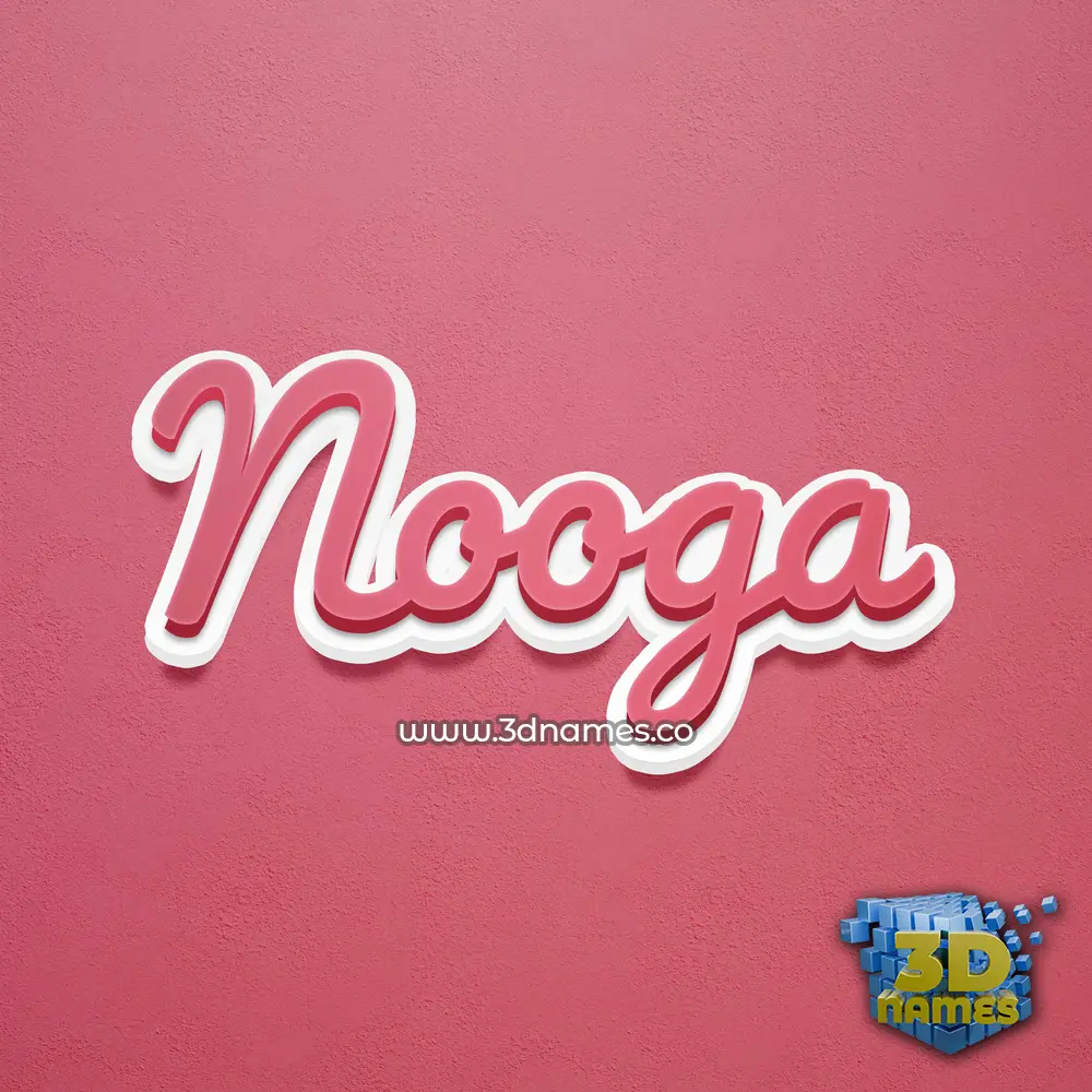 nooga in Red Scribble style - 3D name wallpaper
