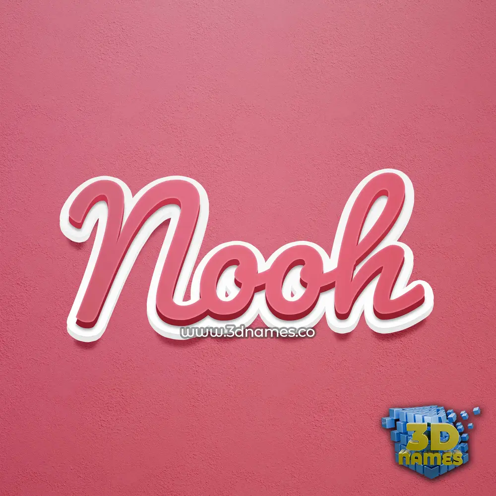 nooh in Red Scribble style - 3D name wallpaper