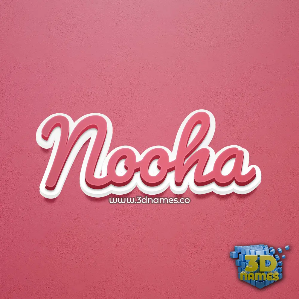 nooha in Red Scribble style - 3D name wallpaper