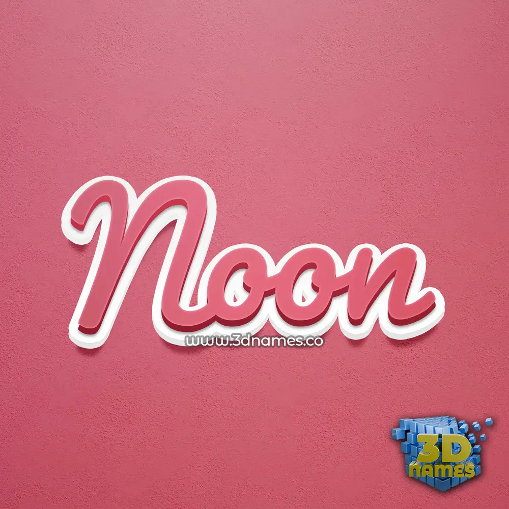 noon in Red Scribble style - 3D name wallpaper