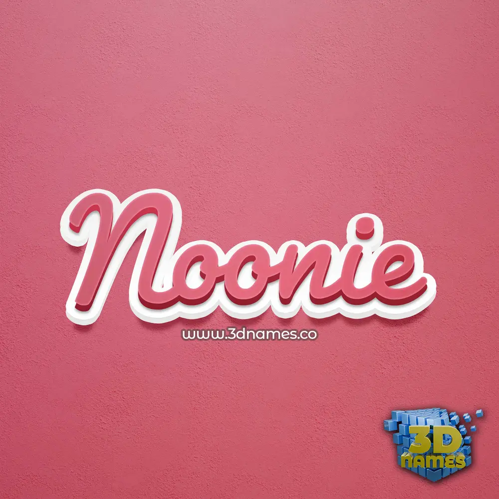 noonie in Red Scribble style - 3D name wallpaper