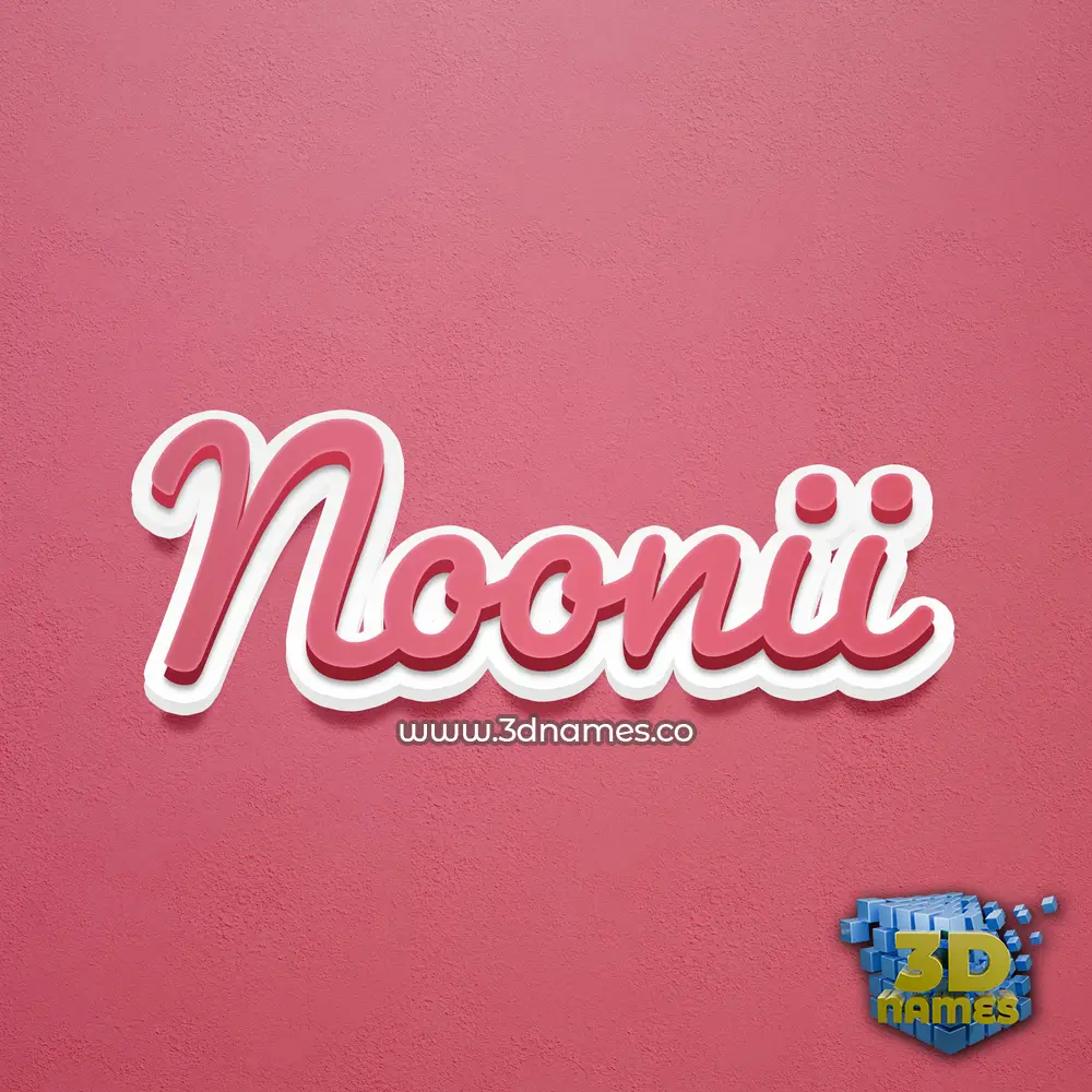 noonii in Red Scribble style - 3D name wallpaper