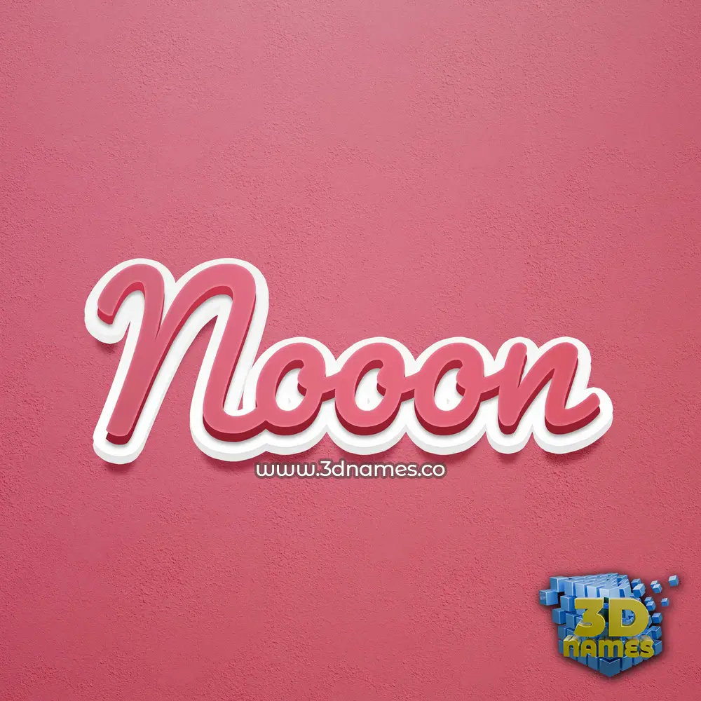 nooon in Red Scribble style - 3D name wallpaper