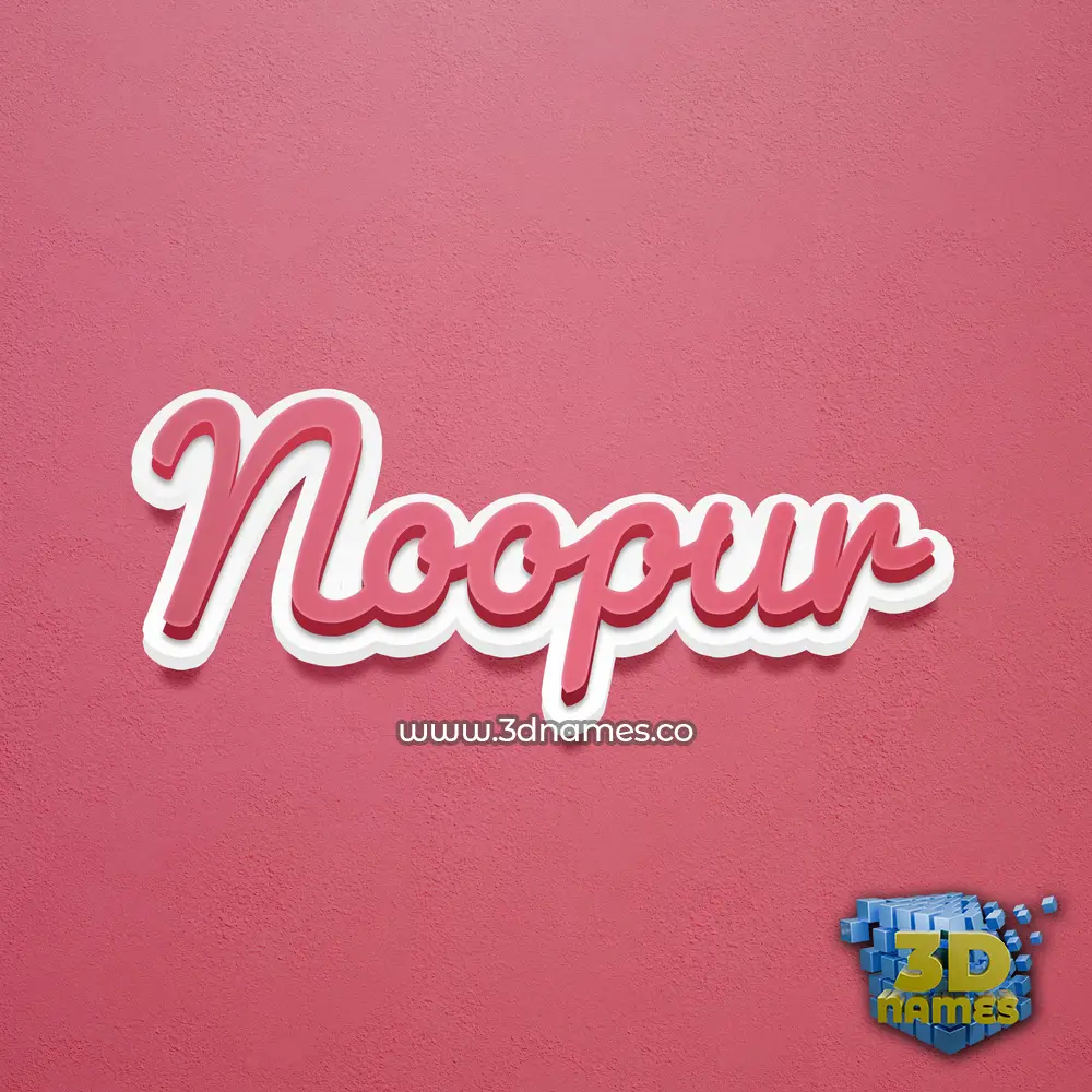 noopur in Red Scribble style - 3D name wallpaper