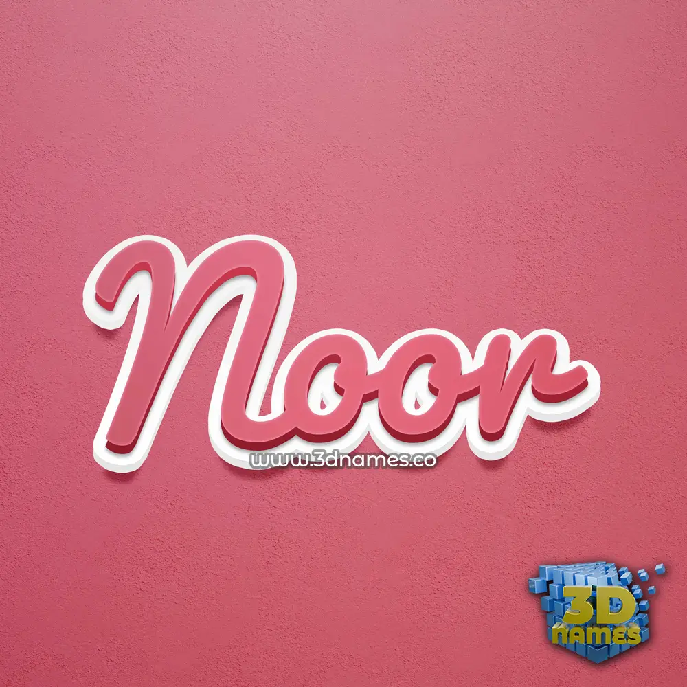noor in Red Scribble style - 3D name wallpaper