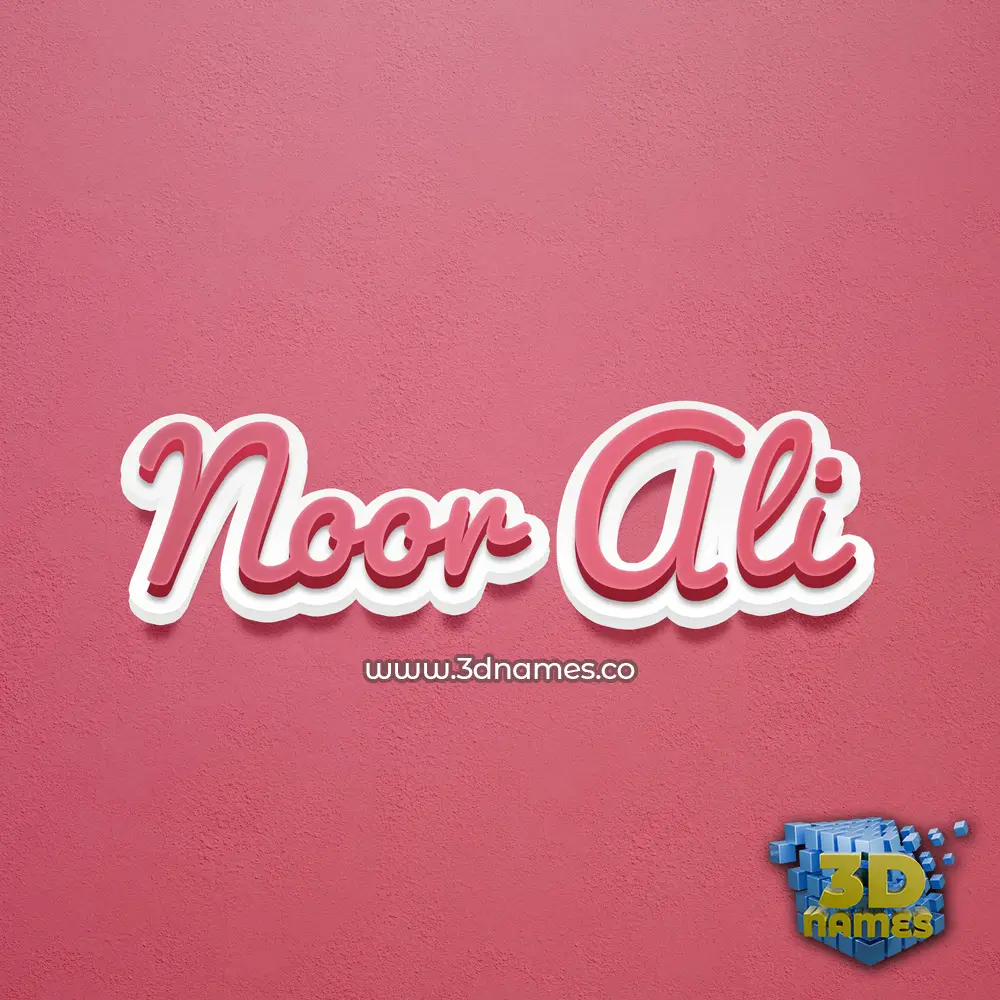 noor ali in Red Scribble style - 3D name wallpaper