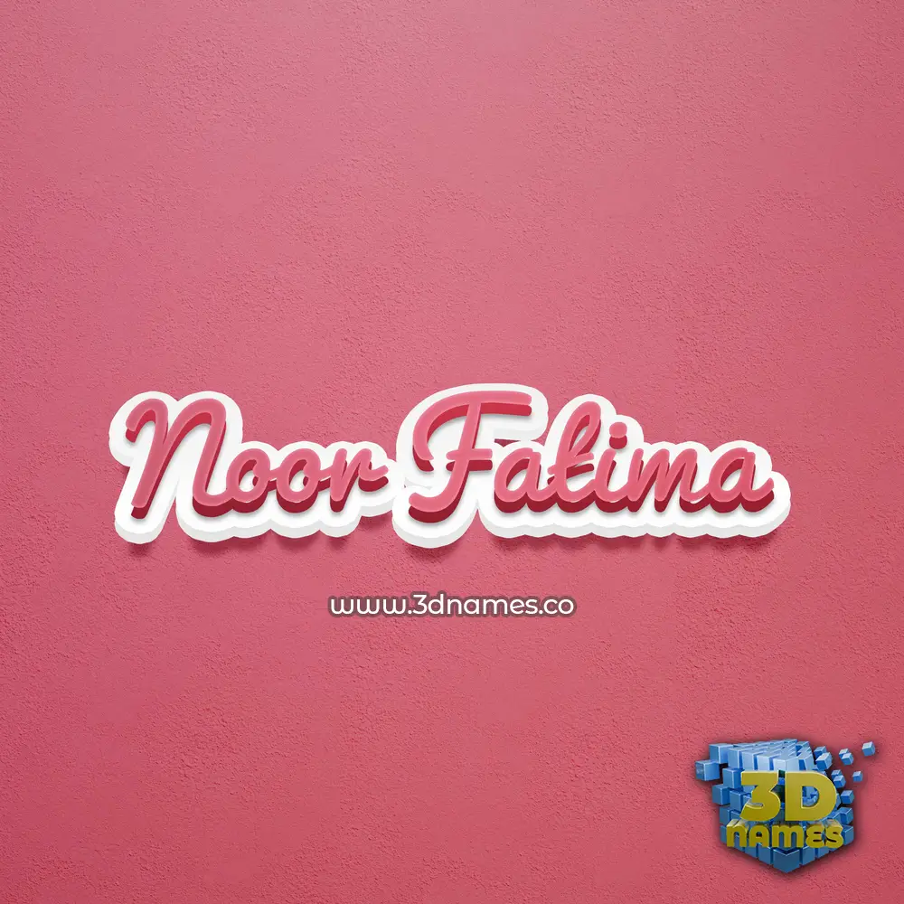 noor fatima in Red Scribble style - 3D name wallpaper