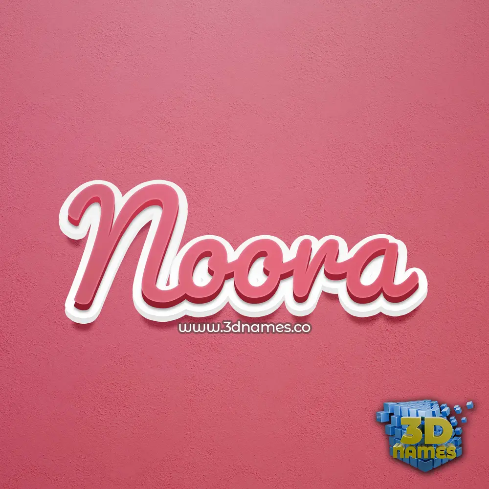 noora in Red Scribble style - 3D name wallpaper