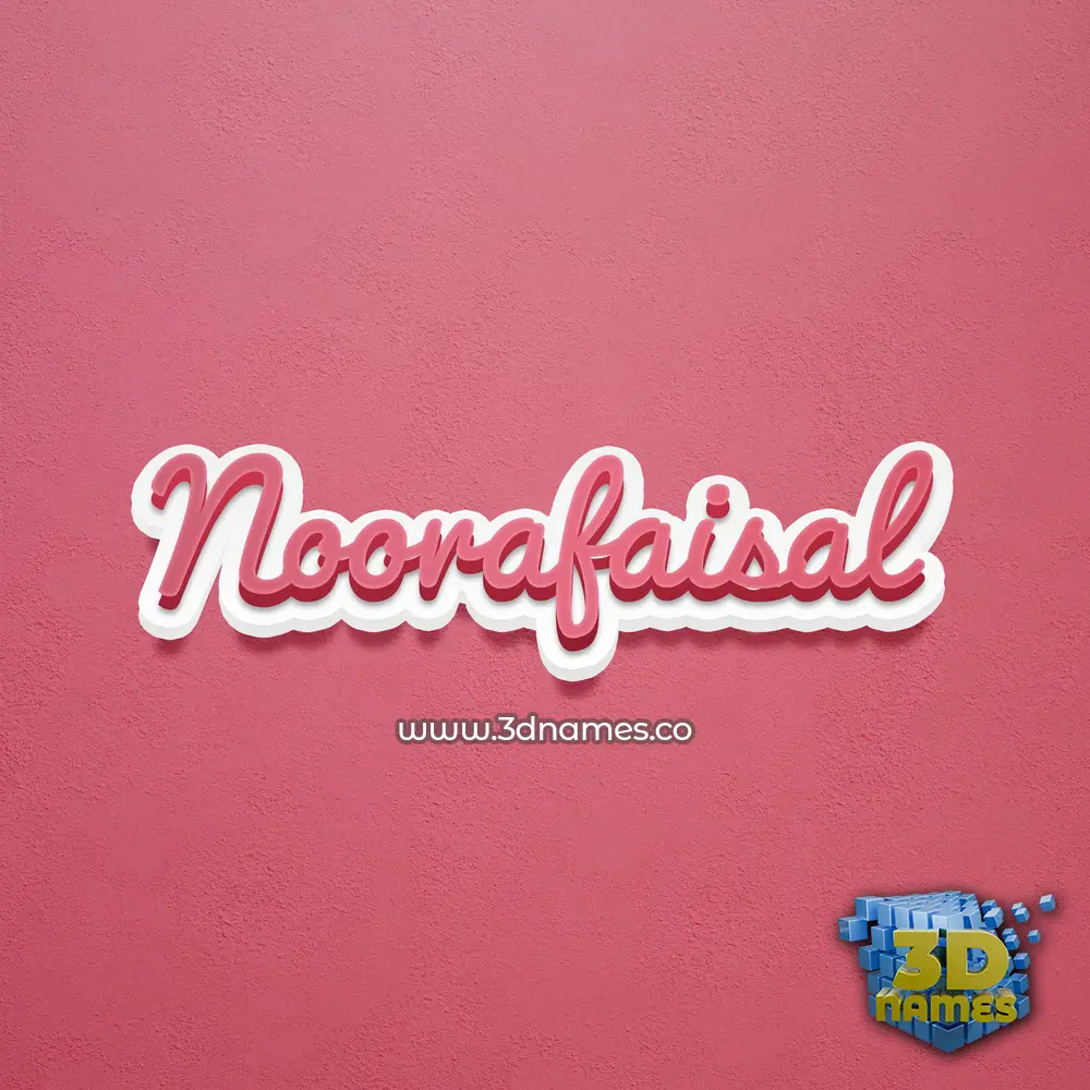 noorafaisal in Red Scribble style - 3D name wallpaper