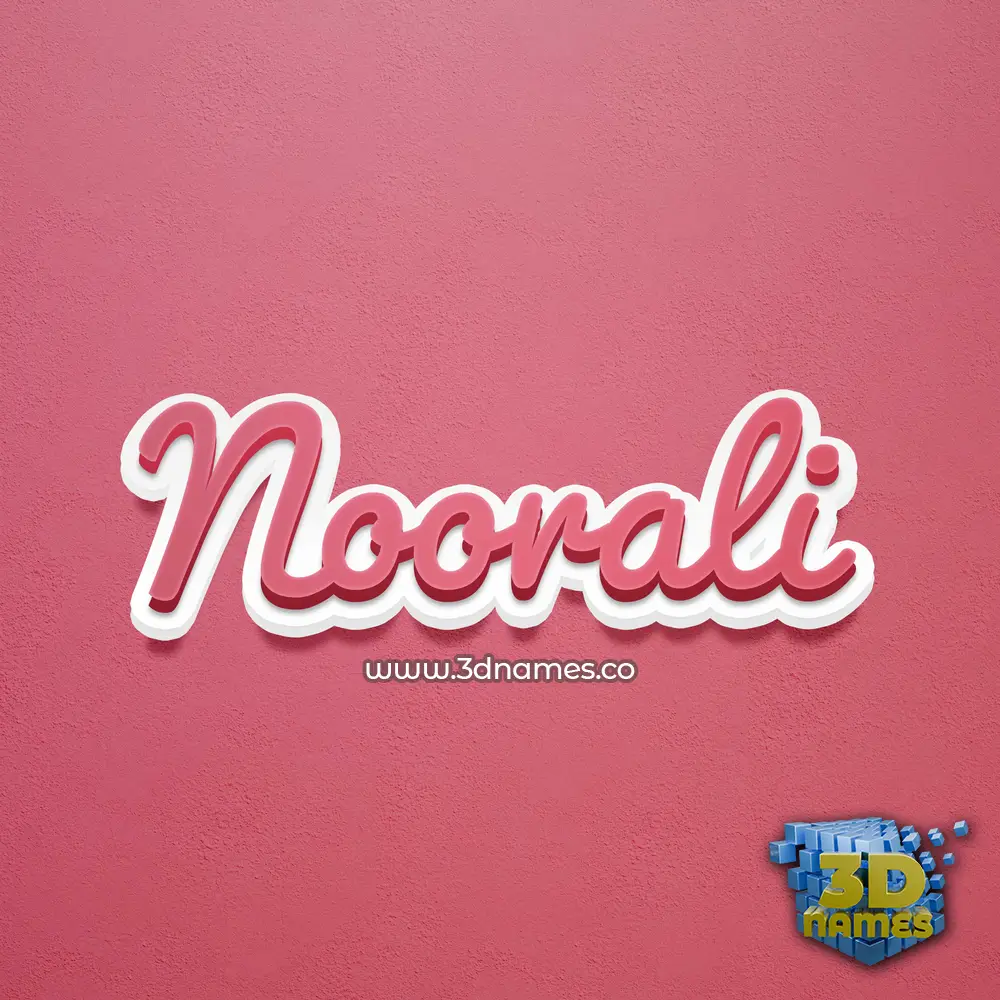 noorali in Red Scribble style - 3D name wallpaper